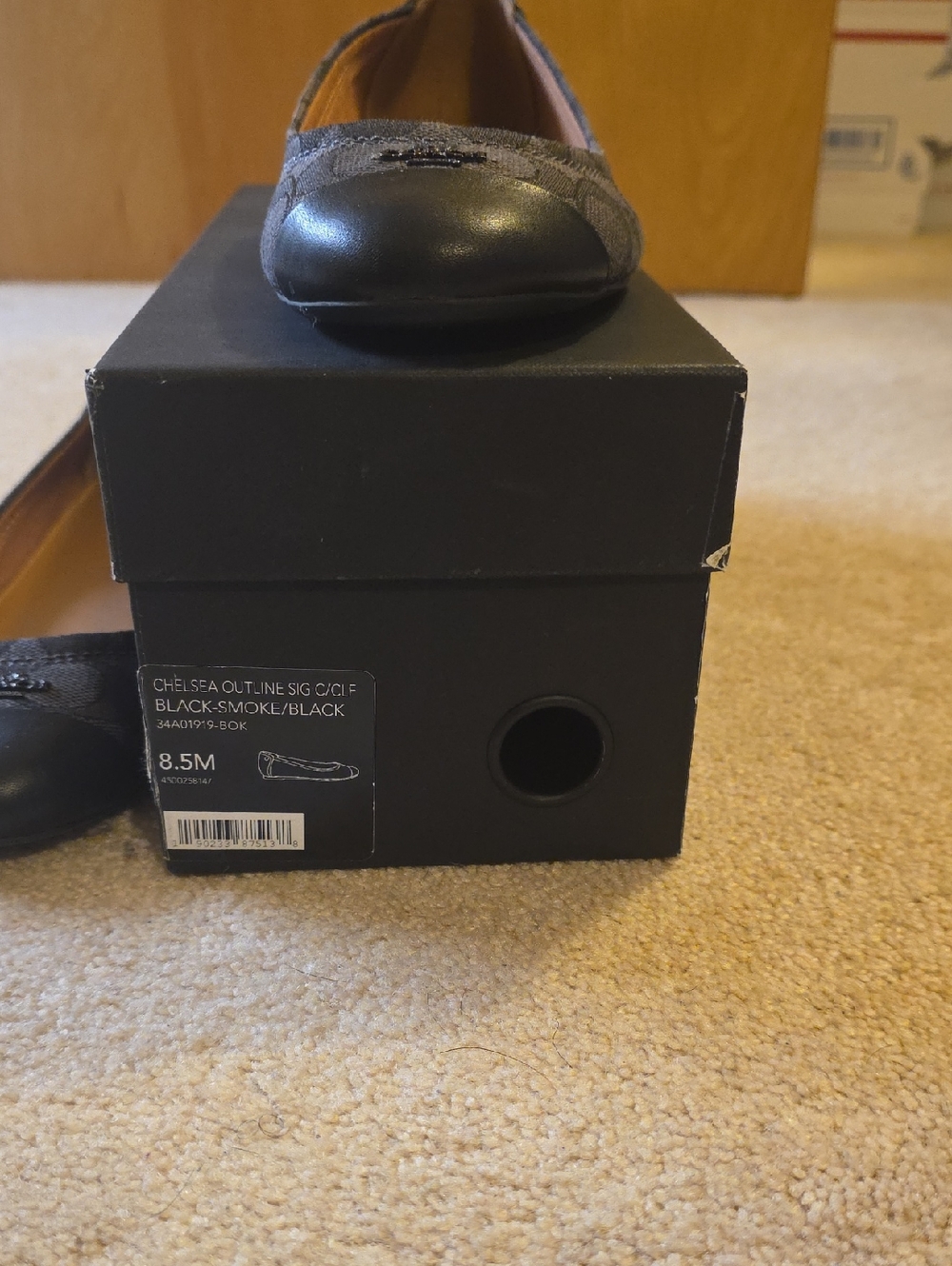 Coach Brown/Black Signature Canvas Cap-Toe Ballet Flats - Picture 6 of 6